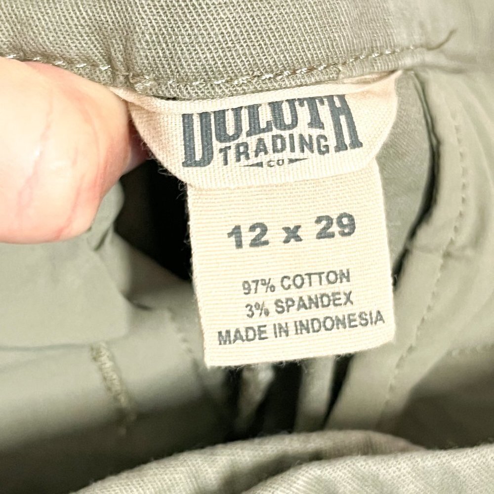 Duluth Trading Womens Green Chino Pants Size 12 / 29 Straight Leg Stretch - Picture 3 of 7